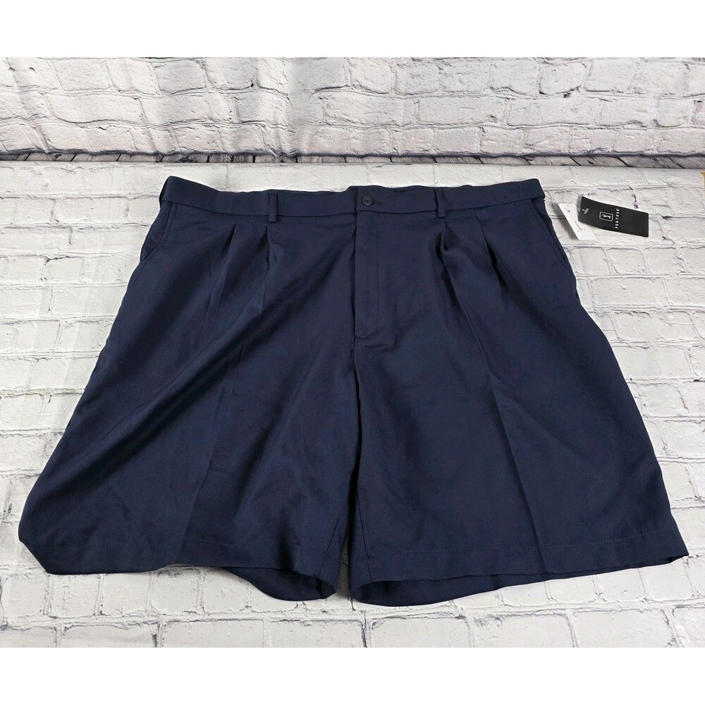 PGA Tour Gripper Men's Sz 44 Navy Blue Expandable Fit Chino Golf Shorts NWT